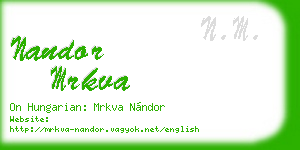 nandor mrkva business card