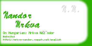 nandor mrkva business card